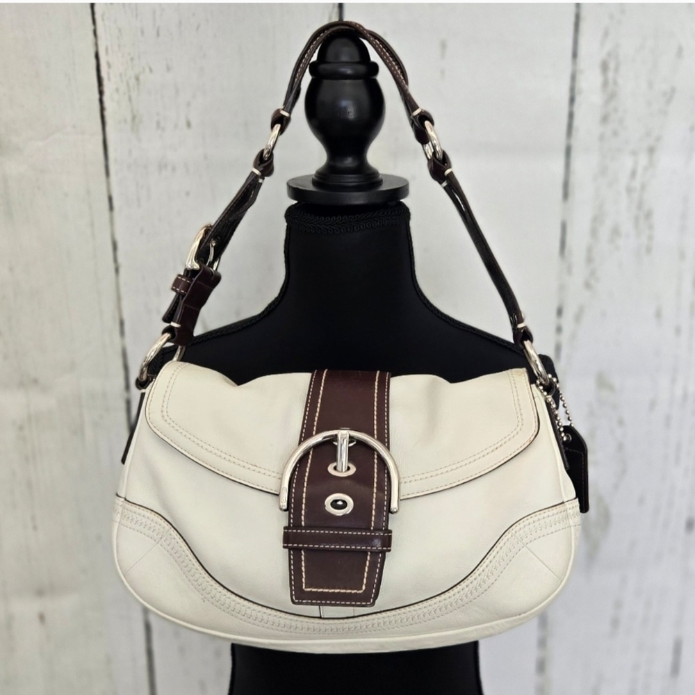 Coach Y2K Cream Brown Soh Hobo Shoulder Bag w Braided Strap